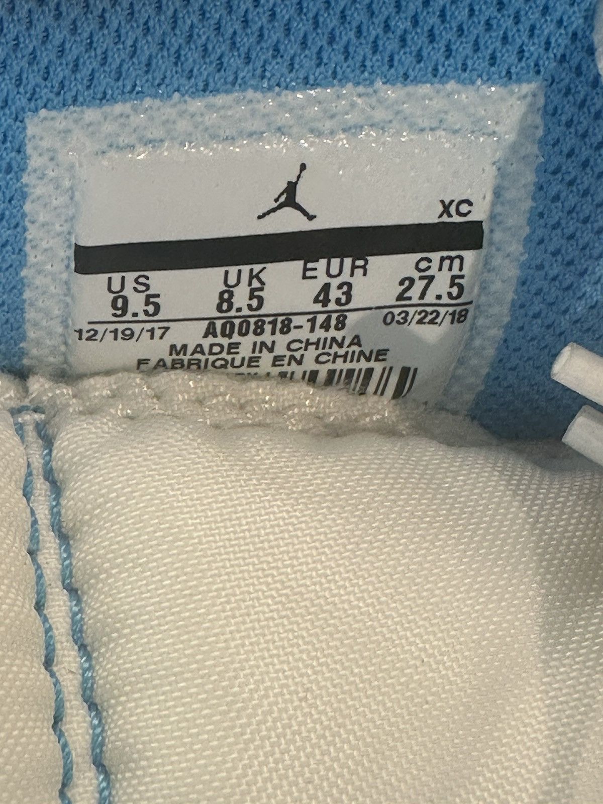 Nike Jordan 1 Off-White University Blue Size US 9.5 / EU 42-43 - 7 Thumbnail