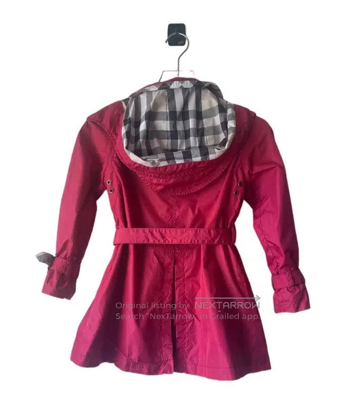Burberry Burberry Spring Autumn Red Nylon Trench Coat. Size XS / US 0-2 / IT 36-38 - 2 Thumbnail