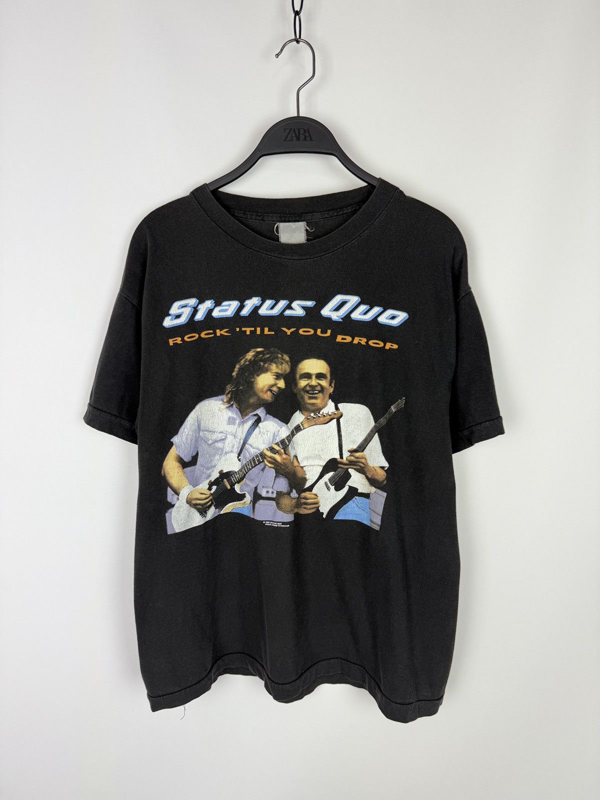 Band Tees 1991 Vintage Status Quo Rock’Til You Drop UK Tour Boxy Tee Size US L / EU 52-54 / 3 - 1 Thumbnail