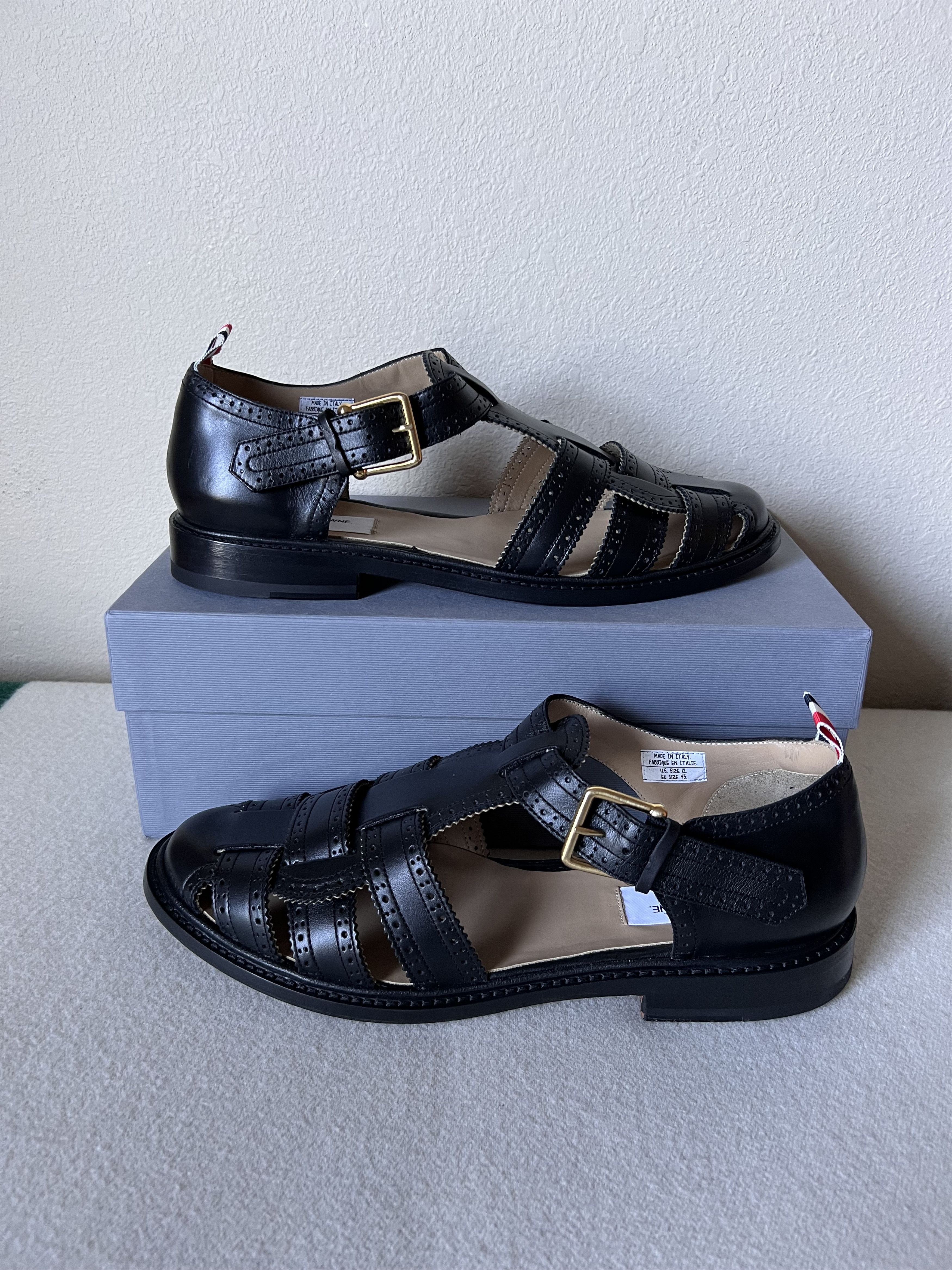 Thom Browne Thom Browne Brogued Fisherman Sandals with Leather Sole Size US 12 / EU 45 - 2 Thumbnail
