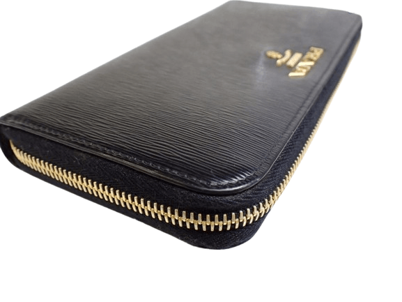 Prada Prada Zippy Black Leather Wallet Size ONE SIZE - 8 Thumbnail