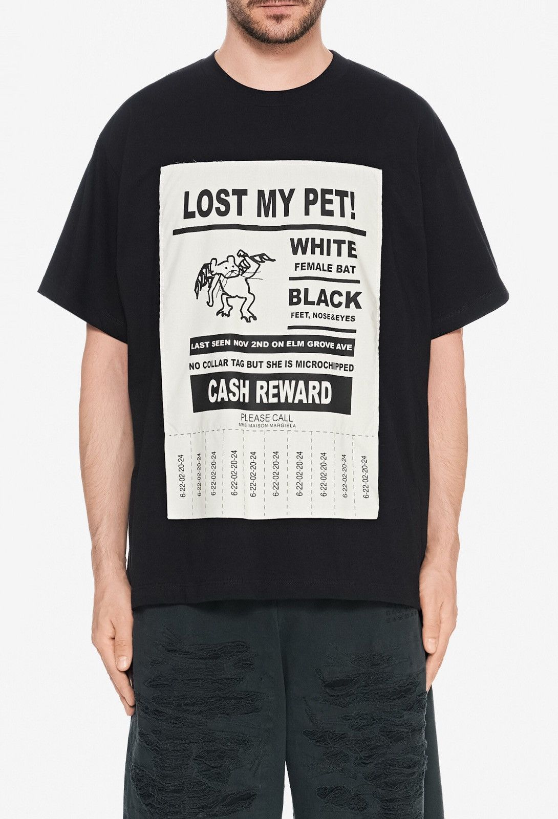 Last Size Maison Margiela MM6 Printed Lost My Pet T-Shirt