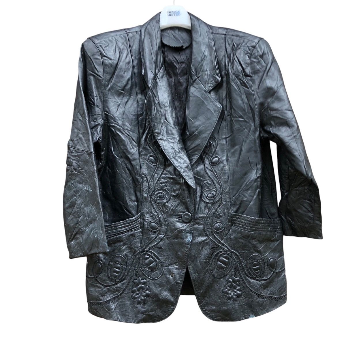 Designer × Vintage Vintage Unbranded Double Collar Leather Jacket Size ONE SIZE - 1 Thumbnail