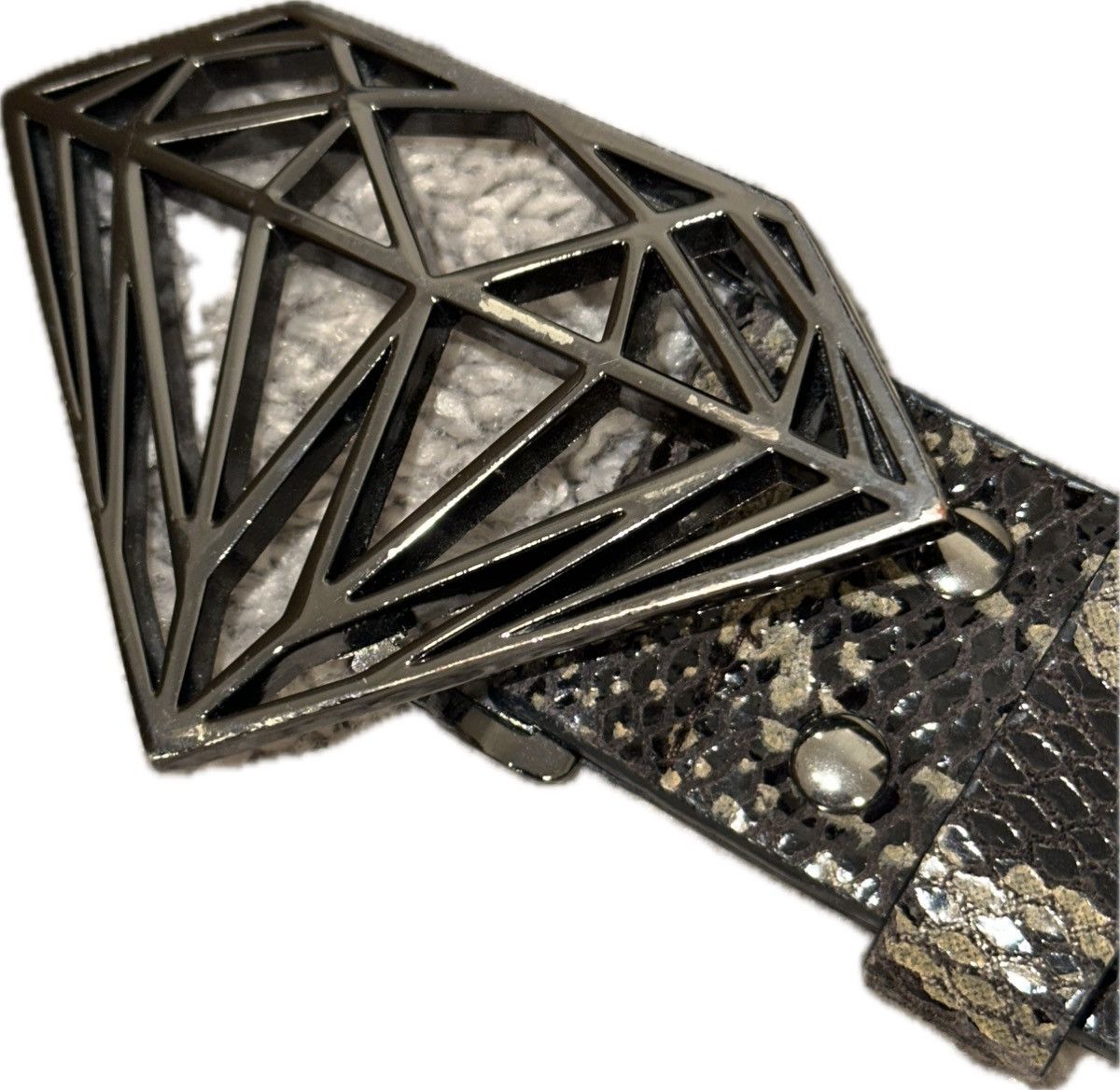 Diamond Supply Co. Diamond Supply Co Snakeskin Leather Belt Size 32 - 3 Thumbnail