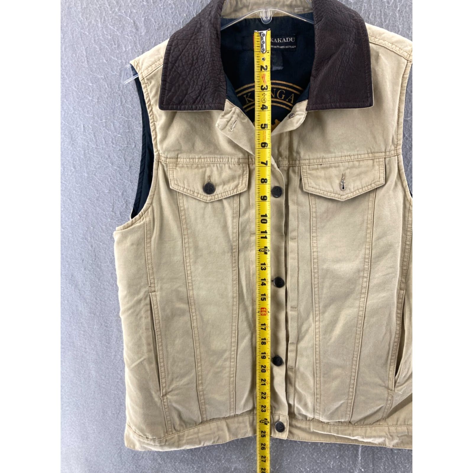 Vintage Kakadu Traders Vest Womens Large Outdoor Safri Boho Canvas Beige Sleeveless Short Jacket/Coat Size L / US 10 / IT 46 - 3 Thumbnail