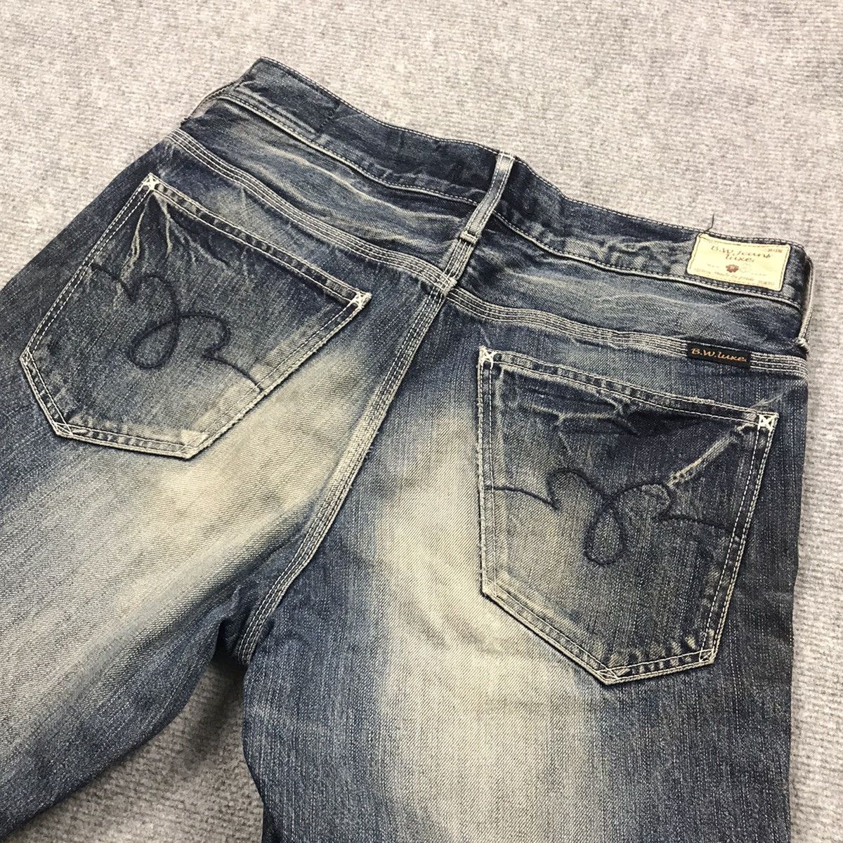 Japanese Brand × Le Grande Bleu (L.G.B.) BLUE WAY DRAK DENIM DISTRESSED DENIM PANTS Size US 32 / EU 48 - 8 Thumbnail