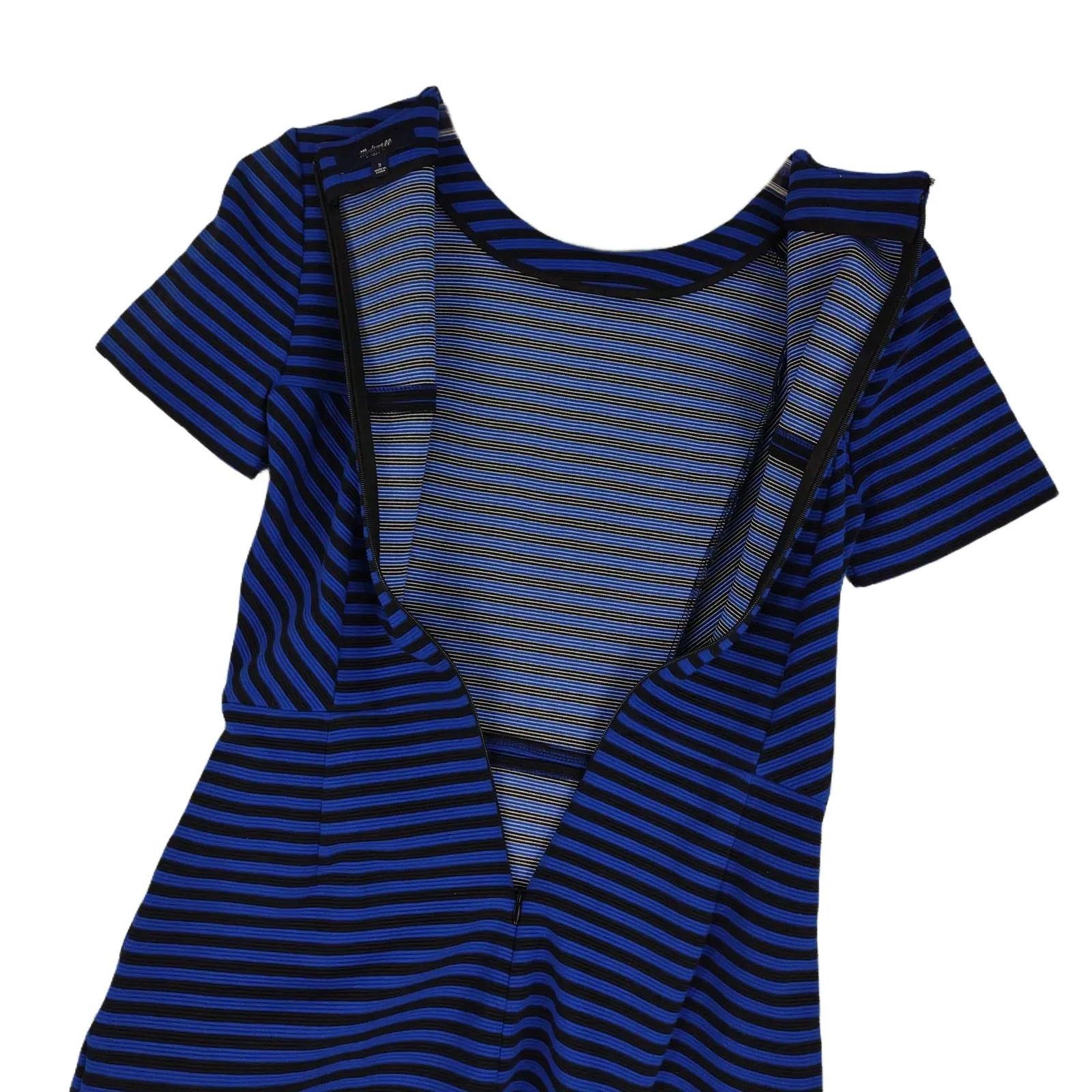 Madewell Madewell Gallerist Blue & Black Stripe Ponte Dress Sz 2 Size XS / US 0-2 / IT 36-38 - 4 Thumbnail