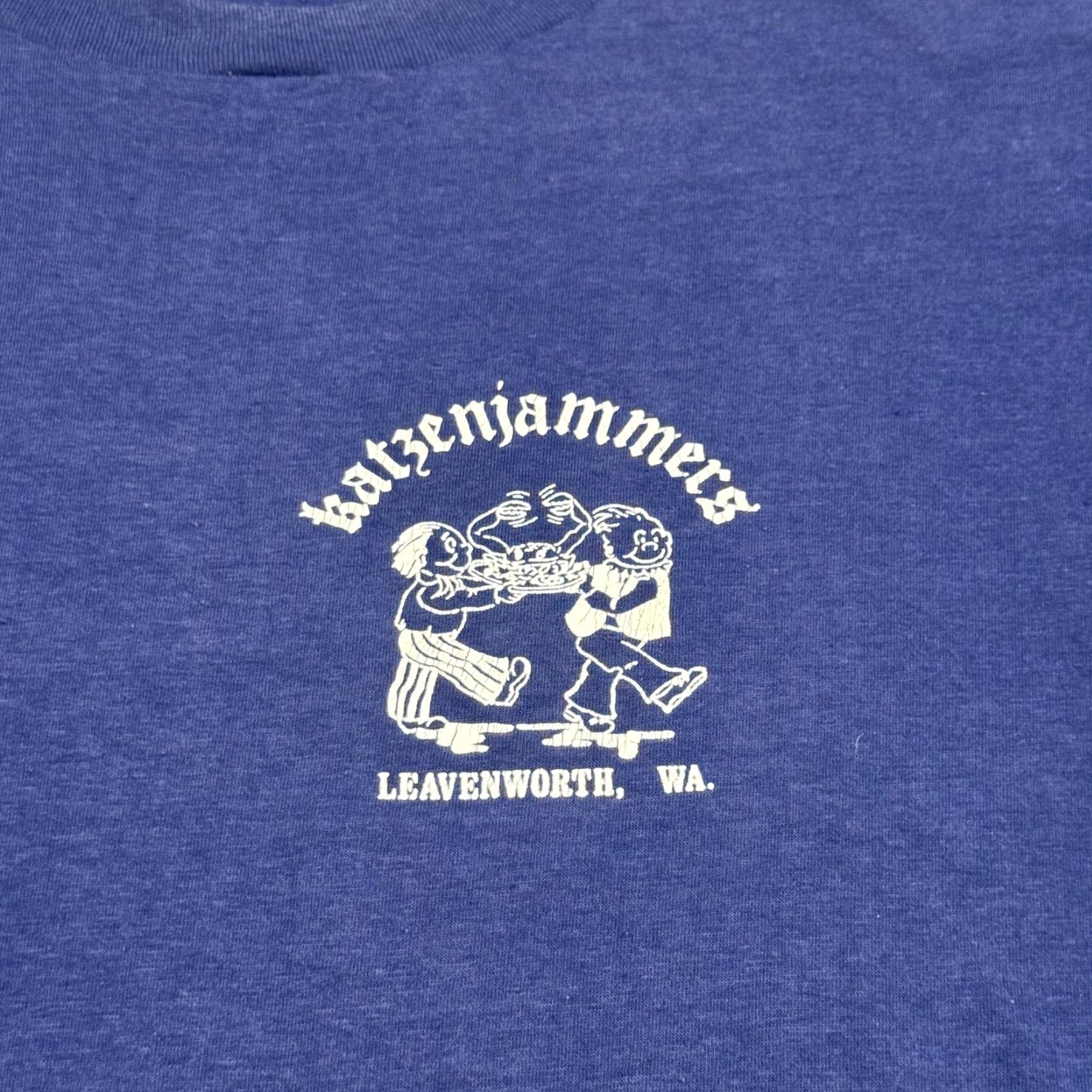 Hanes VINTAGE Katzenjammers Shirt Mens XL Blue Hanes 50/50 USA Leavenworth WA Classic Crew Neck Graphic Print Travel Souvenir Mens Size US XL / EU 56 / 4 - 2 Thumbnail