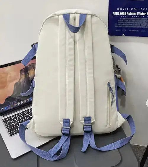 Japanese Brand Fashion punk colorblock smile backpack aesthetic Size ONE SIZE - 4 Thumbnail