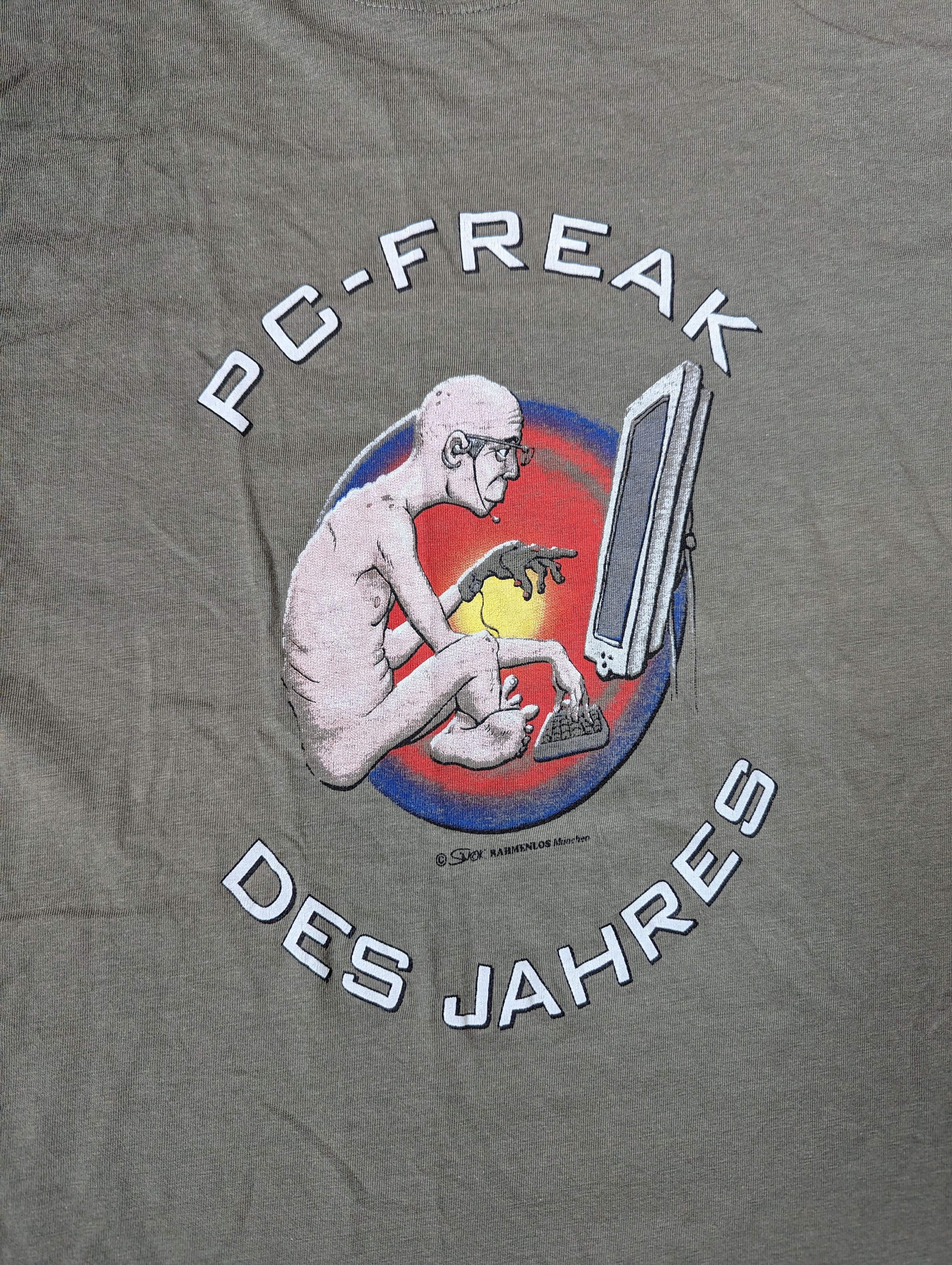 Hanes Vintage 90s PC-Freak T-Shirt Computer Programmer Geek Nerd Size US L / EU 52-54 / 3 - 3 Thumbnail