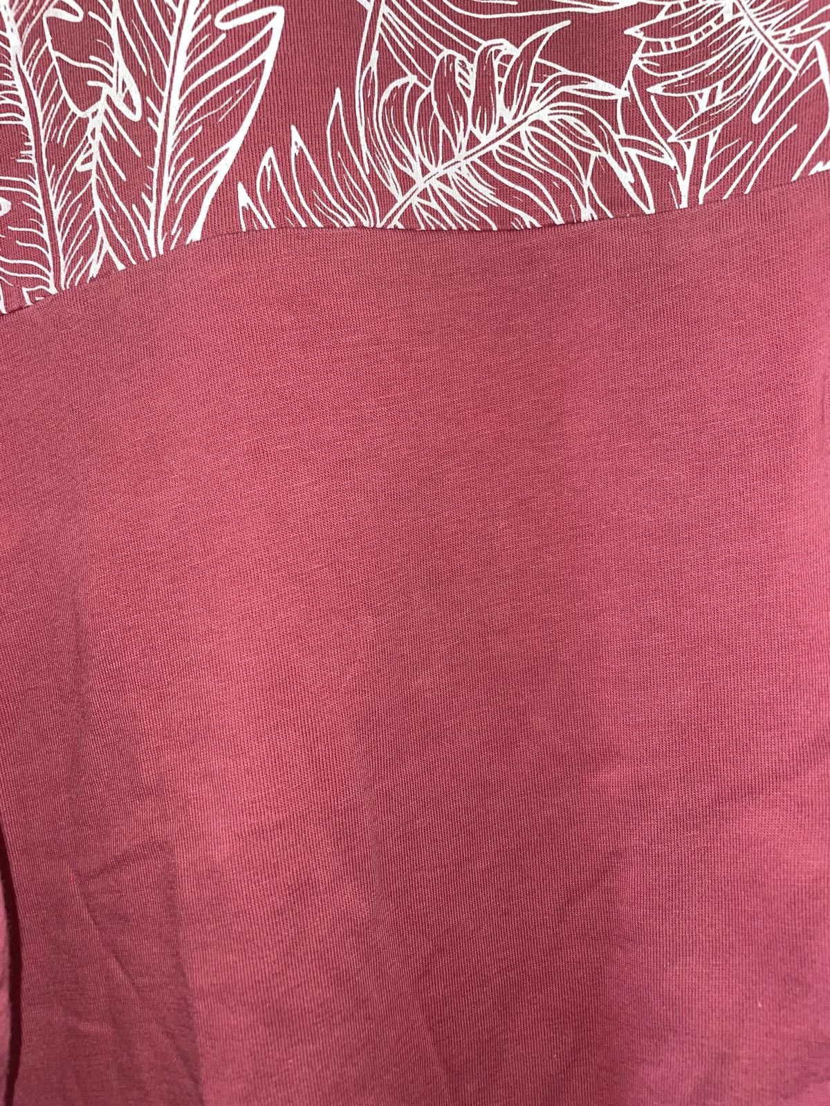 NEXT Next Relaxed Fit Short Sleeve T-Shirt-Burgundy Floral Design Size L / US 10 / IT 46 - 3 Thumbnail