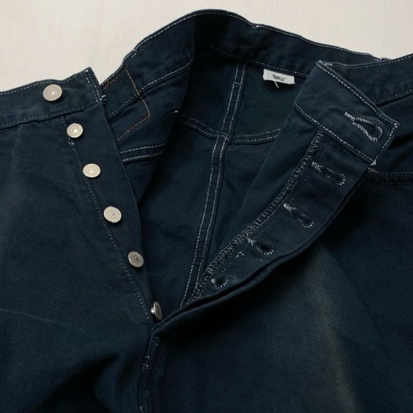 Levi's VINTAGE Levi's 501 Jeans 42x25 Denim Dark Blue Button Fly 5-Pocket Mens Regular Cotton Jeans Size US 42 / EU 58 - 7 Thumbnail