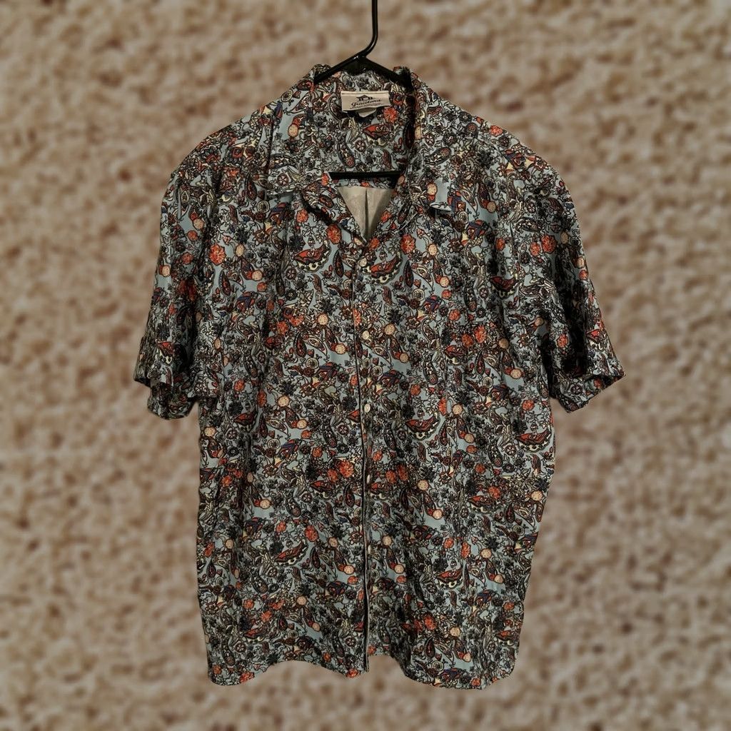 Vintage VINTAGE Graceland Elvis Presley USA S/S Button-Up Shirt - Men's 2XL Blue Paisley Floral Shirt Size US XXL / EU 58 / 5 - 1 Thumbnail