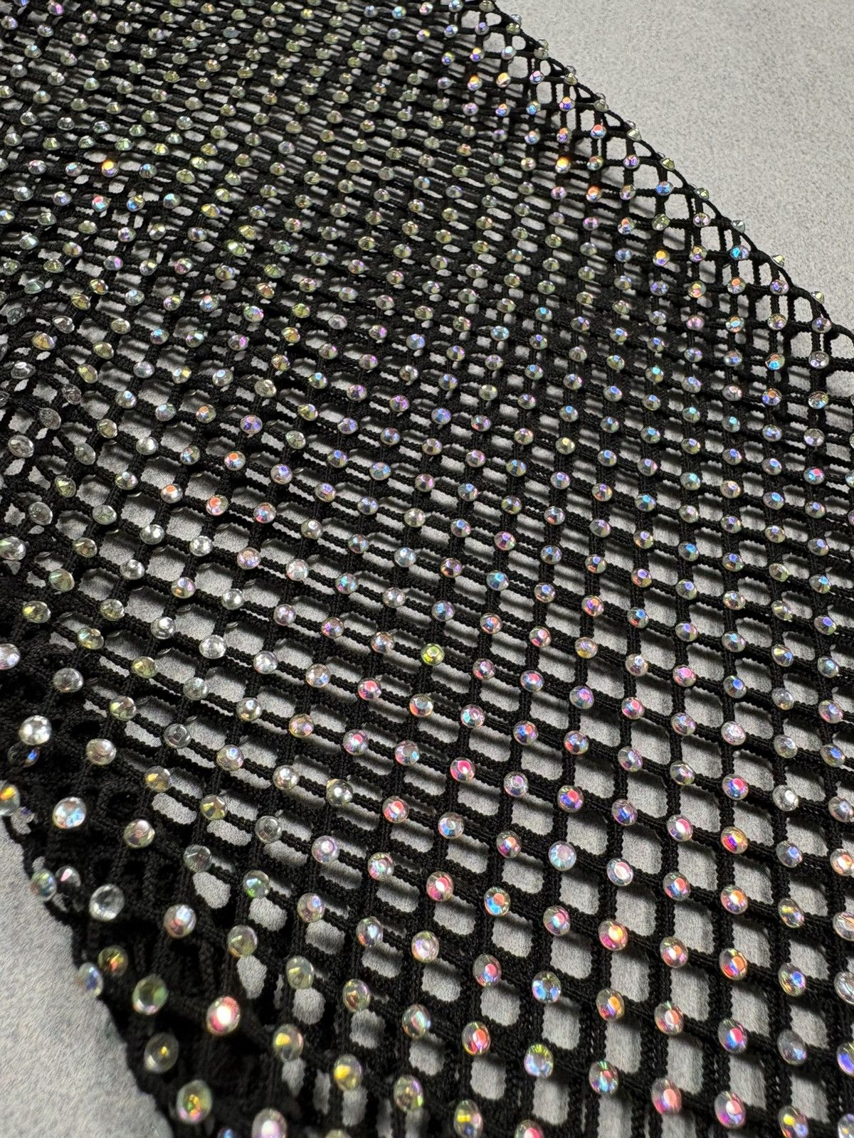 Vintage Rhinestone Fishnet Mesh Top Glitter Sheer Cyber Y2K 00s Rare Size M / US 6-8 / IT 42-44 - 7 Thumbnail