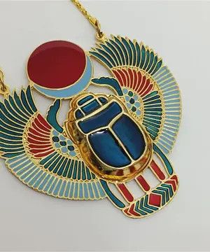 Other Handmade Egyptian scarab necklace with wings red sun disc Size ONE SIZE - 2 Thumbnail