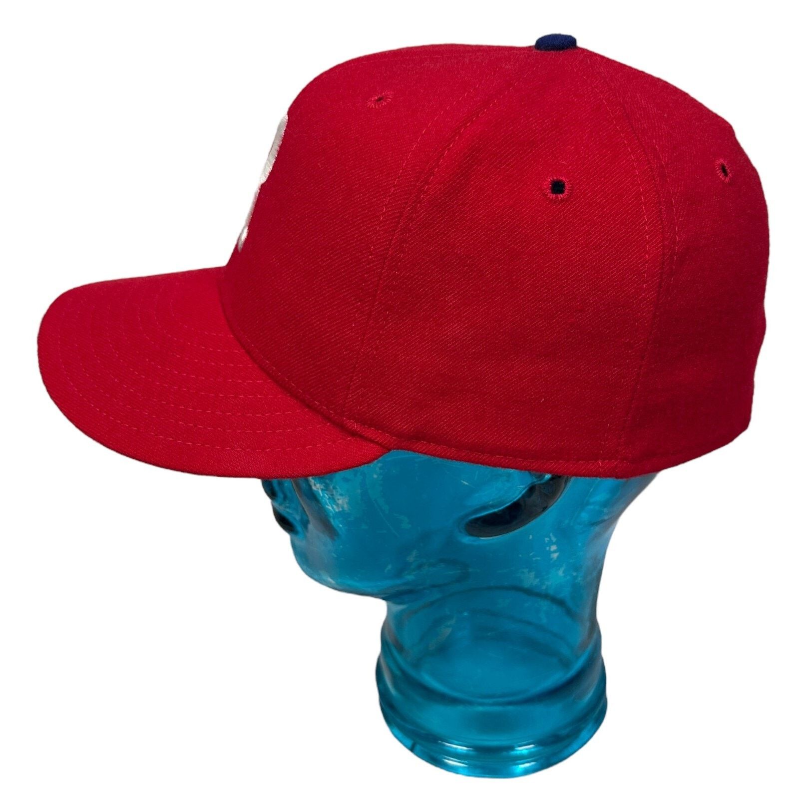New Era Vintage New Era Reading Phillies Fitted Hat Mens 7 1/4 Red Size ONE SIZE - 3 Thumbnail
