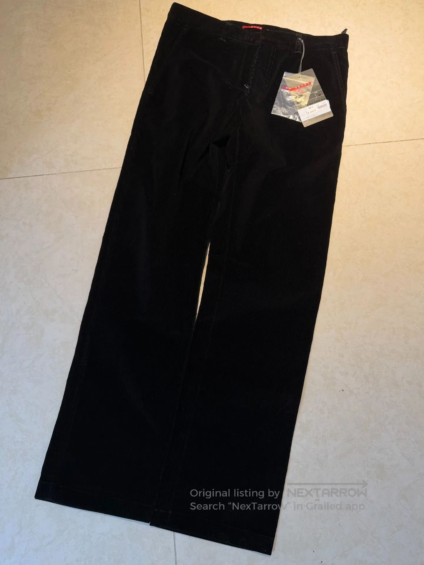 Prada Prada Black Corduroy Straight-Leg Pants. Size US 30 / EU 46 - 1 Thumbnail