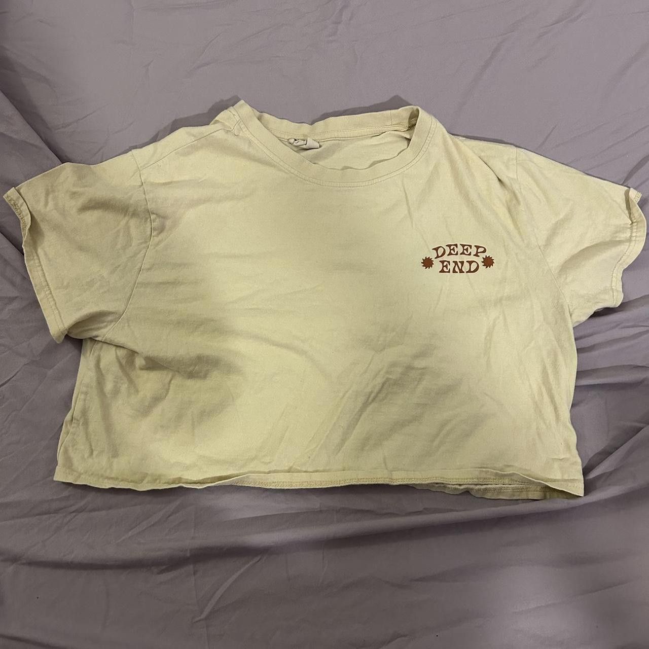Designer Women's Cream and Orange Crop-top Size M / US 6-8 / IT 42-44 - 1 Thumbnail