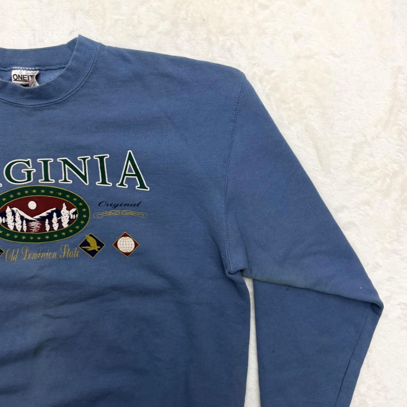 Vintage VINTAGE Oneita Virginia Sweatshirt Mens XL Blue Graphic Print USA Fleece Crew Neck Pullover Cotton Polyester Size US XL / EU 56 / 4 - 3 Thumbnail
