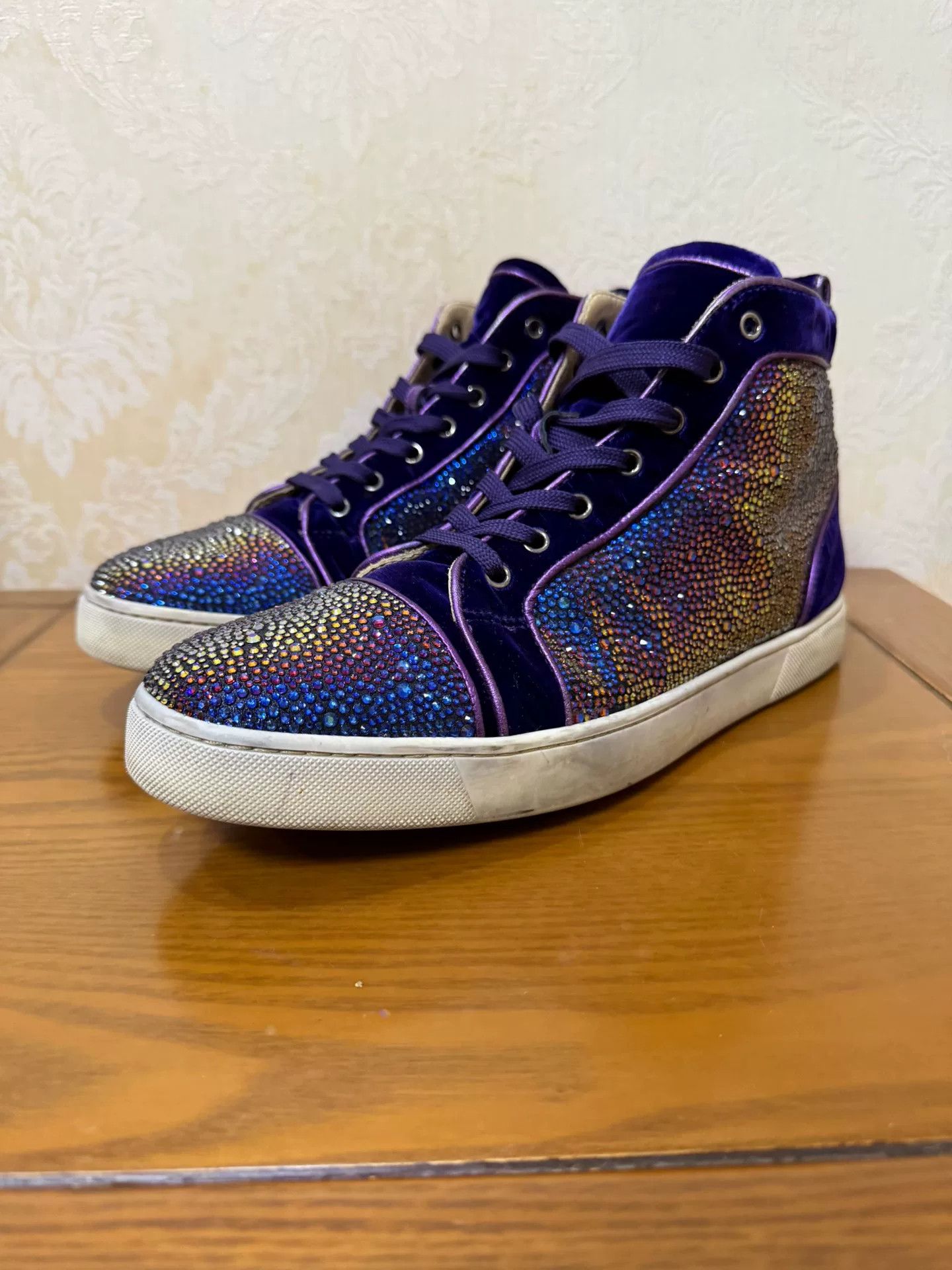 Christian Louboutin Christian Louboutin Casual Purple Hitop Sneakers 44.5 Men Size US 11 / EU 44 - 1 Thumbnail