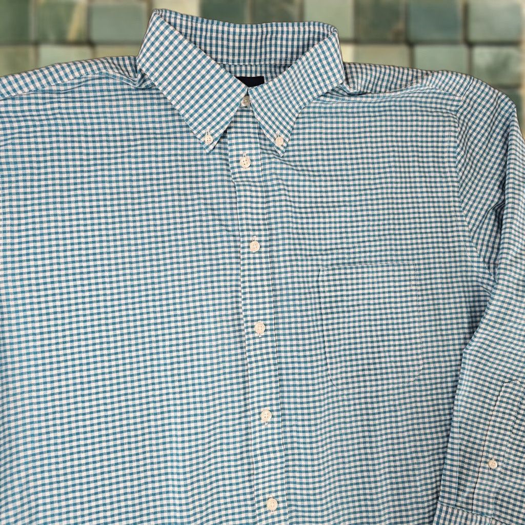 stafford button down dress shirts Stafford Coolmax All Season Ecomade Oxford Men's Regular Fit Stretch Fabric Wrinkle Free Long Sleeve Dress Shirt, 16-16.5 32-33, Blue