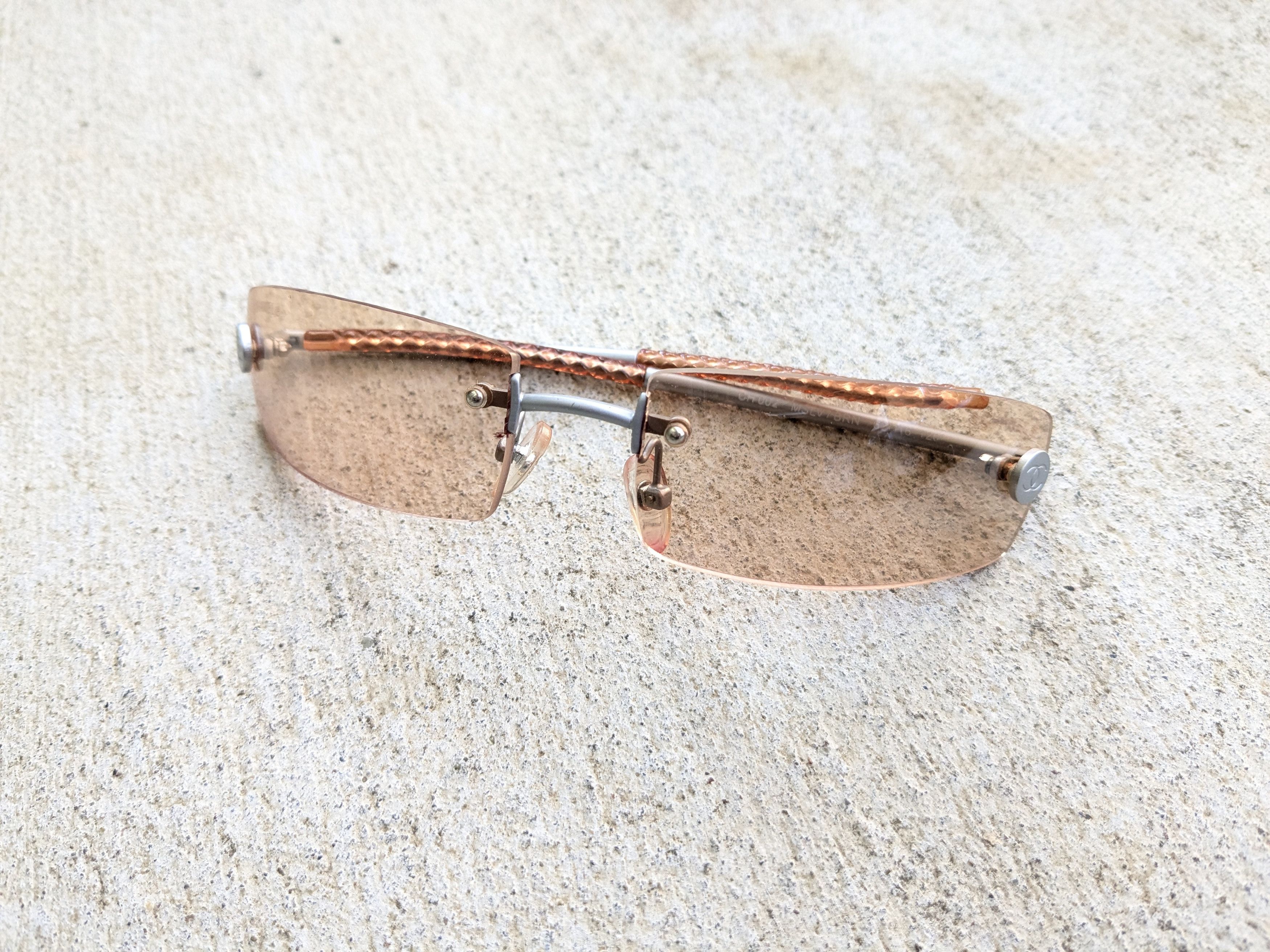 Chanel Chanel Sunglasses CH007 Orange Titanium Rimless Silver Size ONE SIZE - 3 Thumbnail