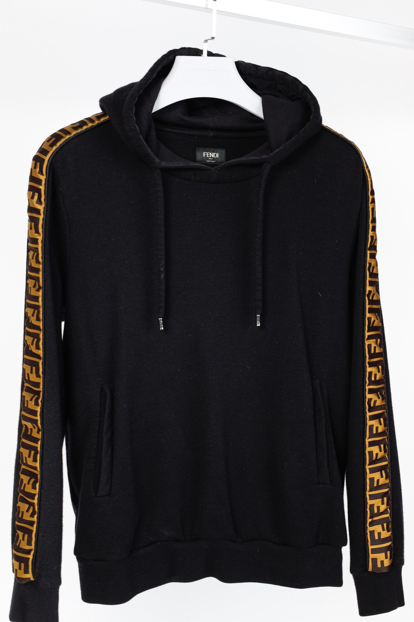 Fendi Fendi Black Taped FF Motif Hooded Sweatshirt Size US S / EU 44-46 / 1 - 3 Thumbnail