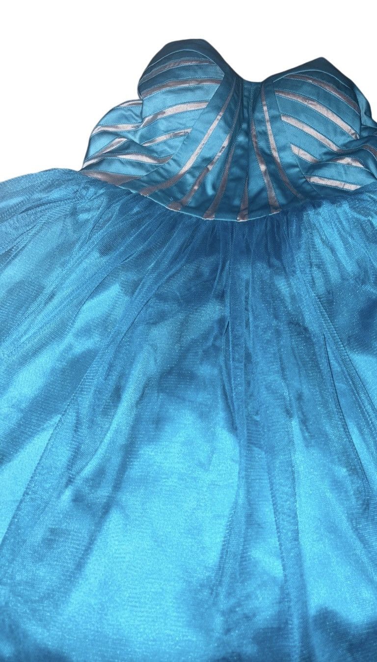 Vintage Vintage Cerulean Blue Corset & Tulle Dress Size M / US 6-8 / IT 42-44 - 1 Thumbnail