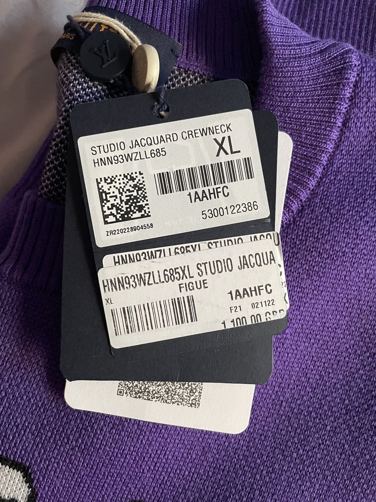 Louis Vuitton Louis Vuitton Purple Studio Jacquard Crewneck Size US XL / EU 56 / 4 - 13 Thumbnail