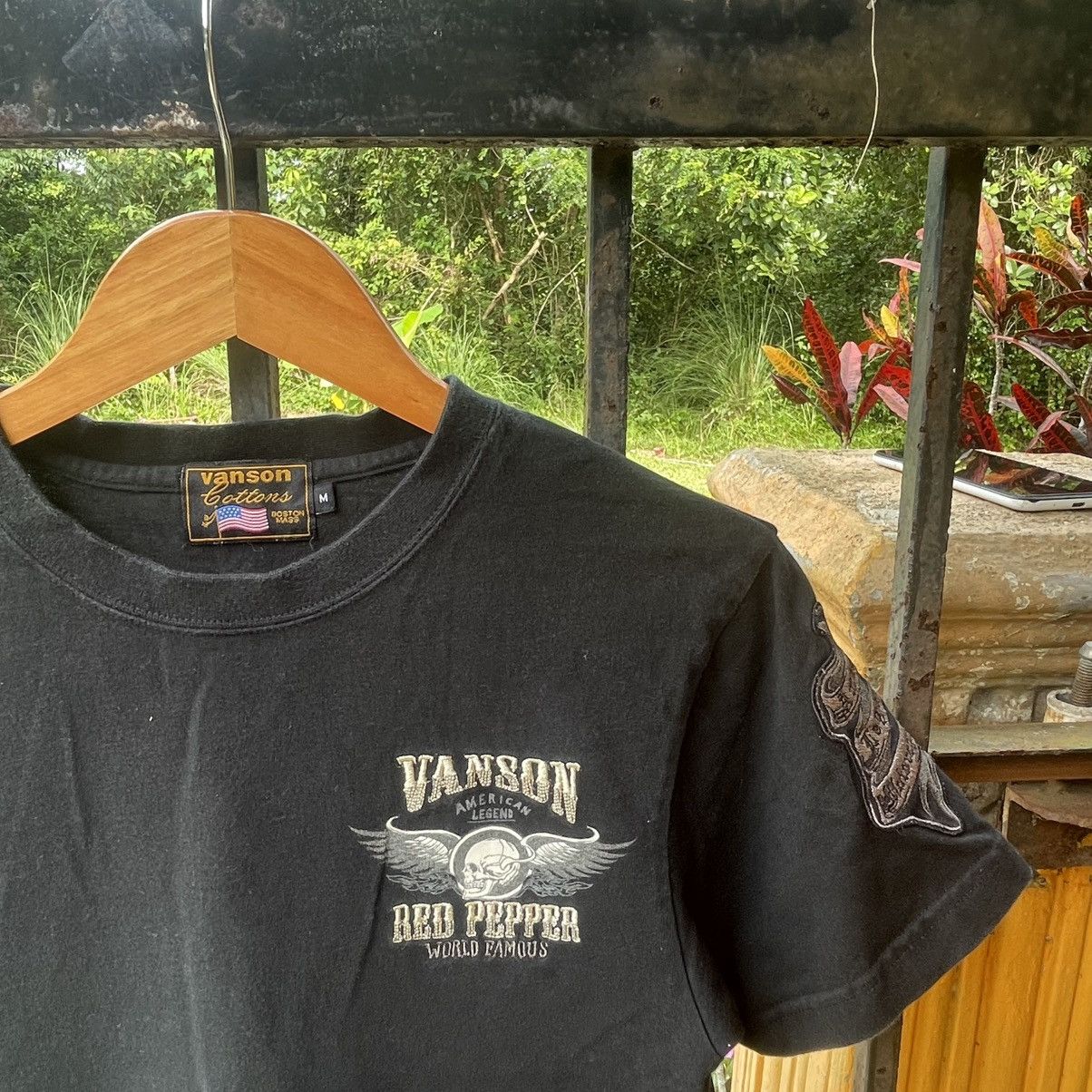 Vanson Leathers 🔥Vanson Leather Red Pepper Embroidered Big Skull Logo Tee Size US S / EU 44-46 / 1 - 3 Thumbnail