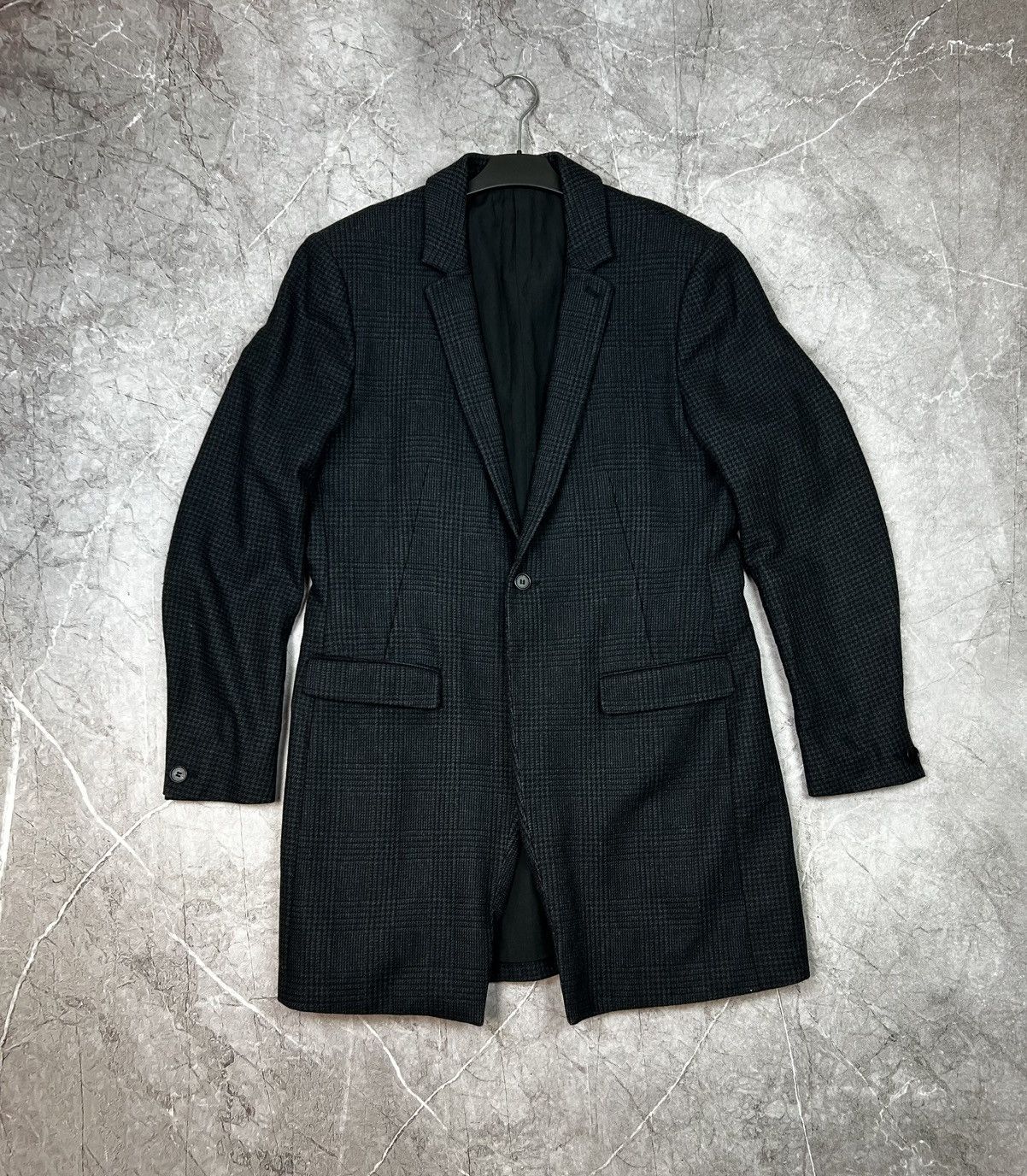 Allsaints All Saints Forty Two Wool Blazer Mens L Coat Leather Trim Size US L / EU 52-54 / 3 - 1 Thumbnail