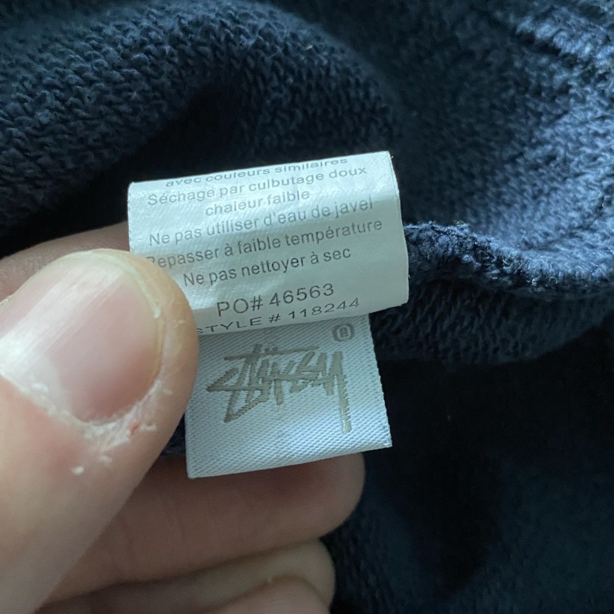 Stussy × Vintage Vintage 00s Stussy Faded Big Logo Rare Made in USA Hoodie Size US L / EU 52-54 / 3 - 9 Thumbnail