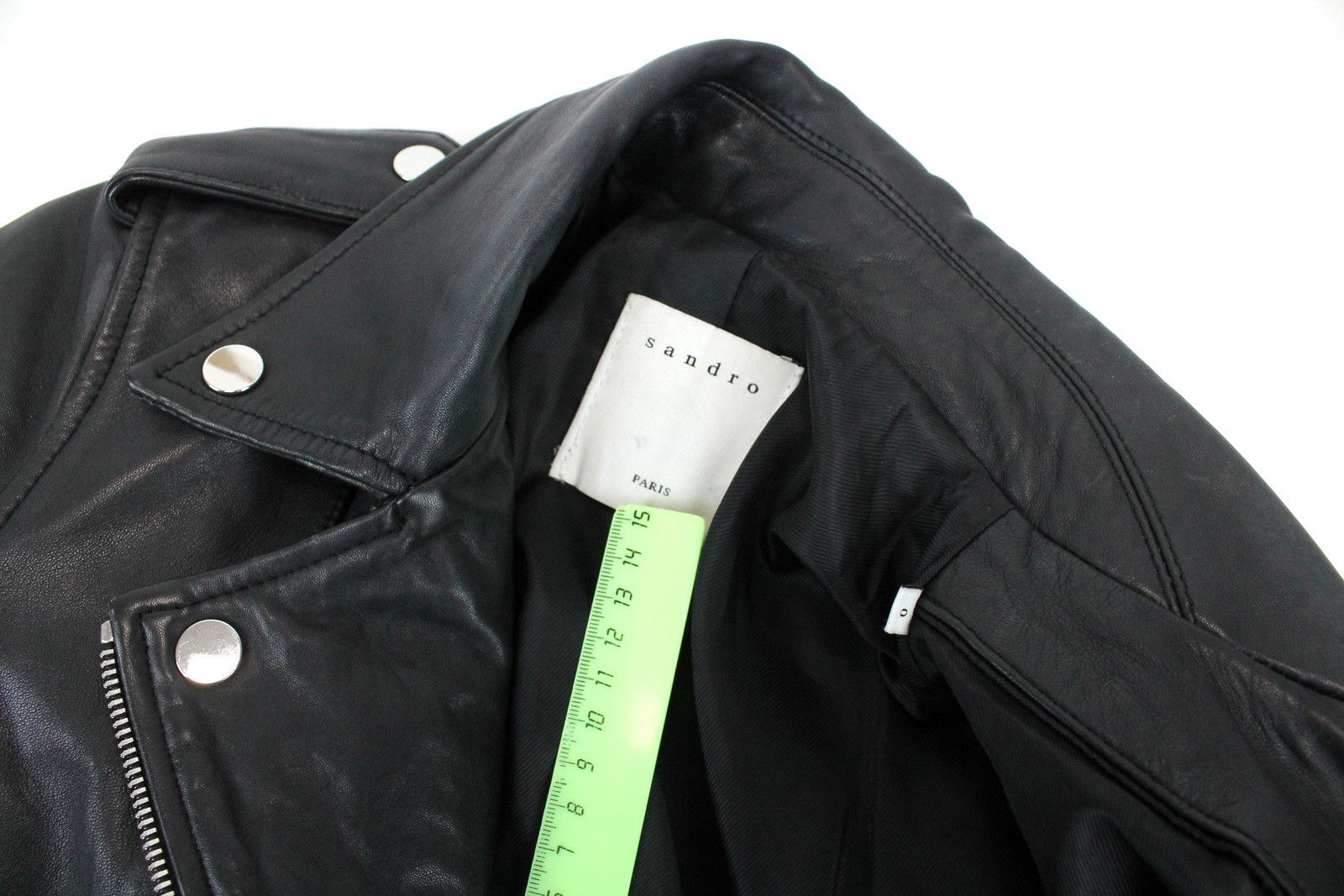 Sandro SANDRO Jacket Women XS Lamb Leather Biker Full Zip Lined Size XS / US 0-2 / IT 36-38 - 11 Thumbnail