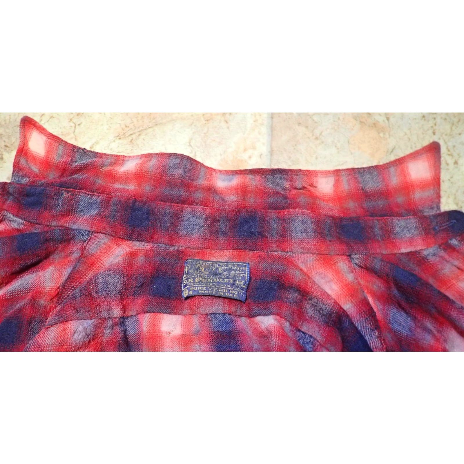 Pendleton VINTAGE Pendleton SHIRT M USA 60's shadow plaid ombré distressed wool 60s USA Shadow Plaid Size US M / EU 48-50 / 2 - 7 Thumbnail