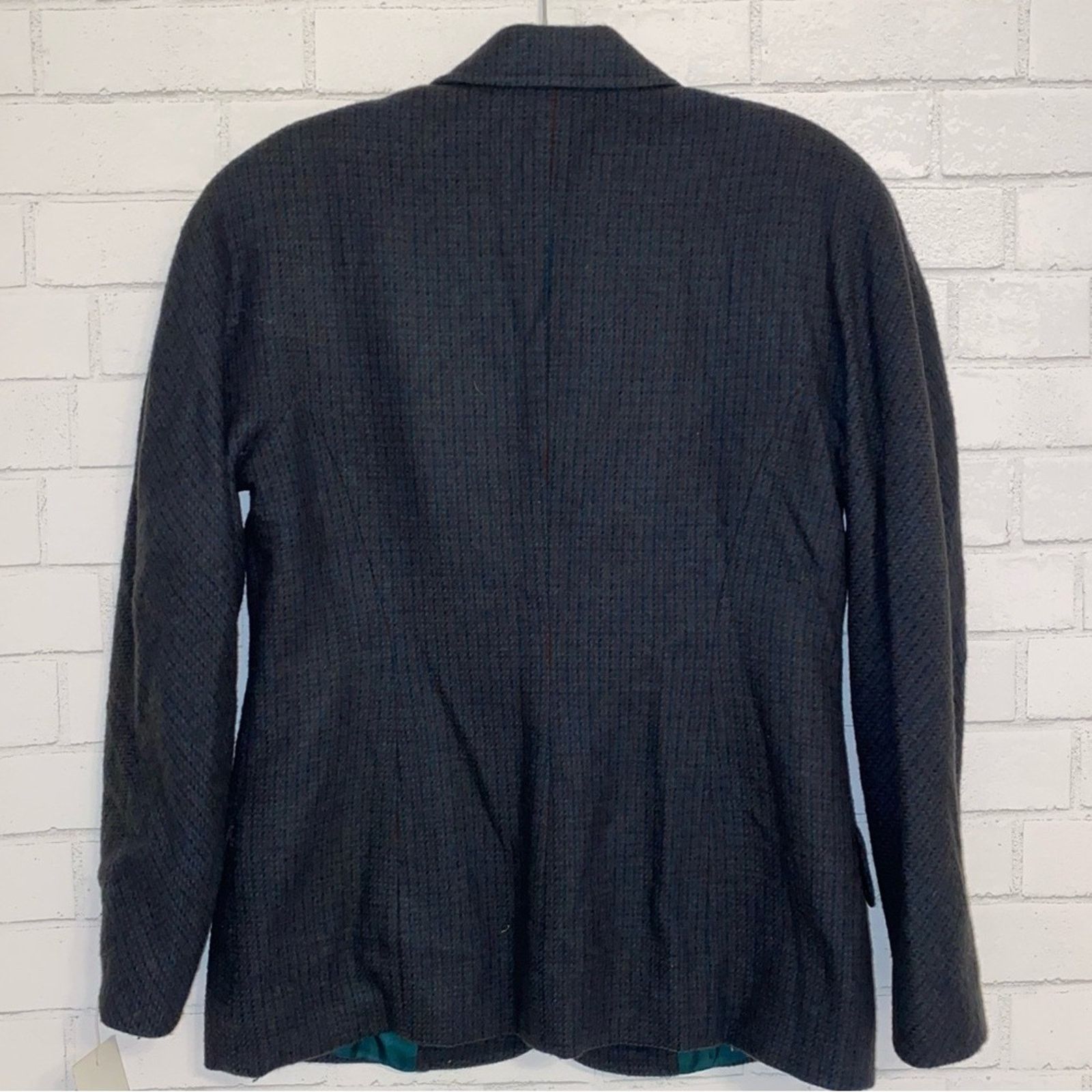 Missoni New MISSONI Italy Green + Brown Houndstooth Wool Blazer US12 Size XL / US 12-14 / IT 48-50 - 14 Thumbnail