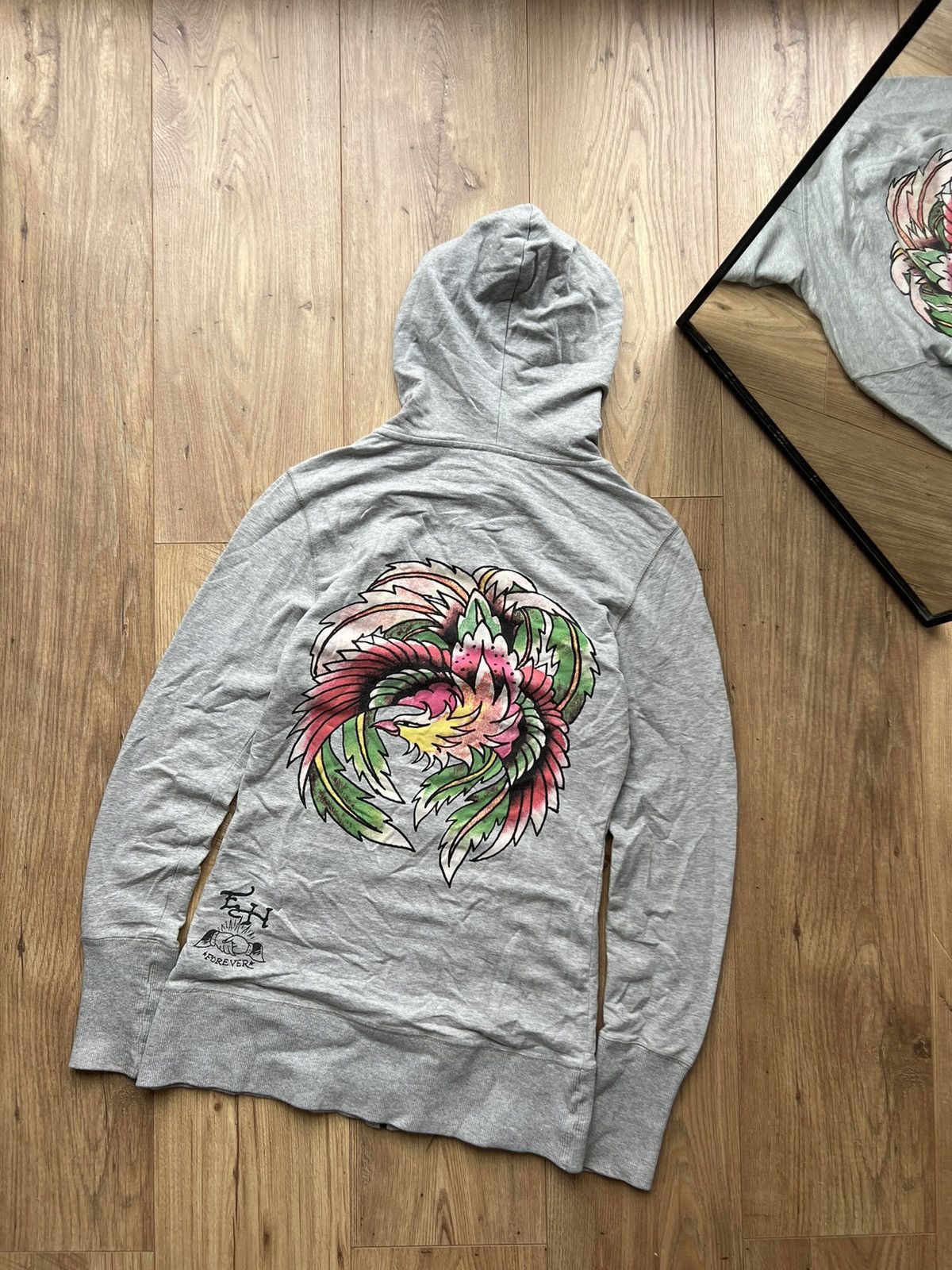 Ed Hardy 00’s ED HARDY TATTOING BIRD ZIP HOODIE Y2K VINTAGE Size S / US 4 / IT 40 - 1 Thumbnail