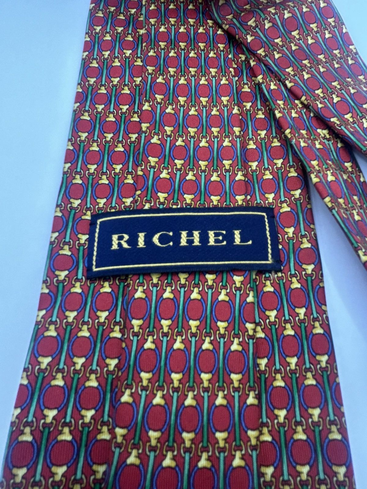 Designer × Vintage Richel Red And Yellow Patterned Tie Size ONE SIZE - 2 Thumbnail