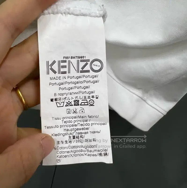 Kenzo KENZO White Logo Long Sleeve Hoodie . Size M / US 6-8 / IT 42-44 - 3 Thumbnail