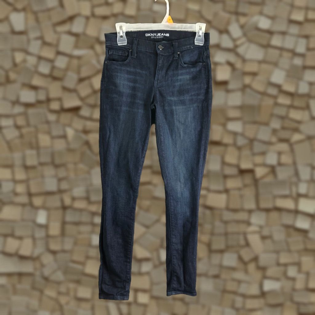 DKNY DKNY City Ultra Skinny Jeans Womens Size 2 Mid Rise Dark Wash Blue Denim Size 26" / US 2 / IT 38 - 1 Thumbnail
