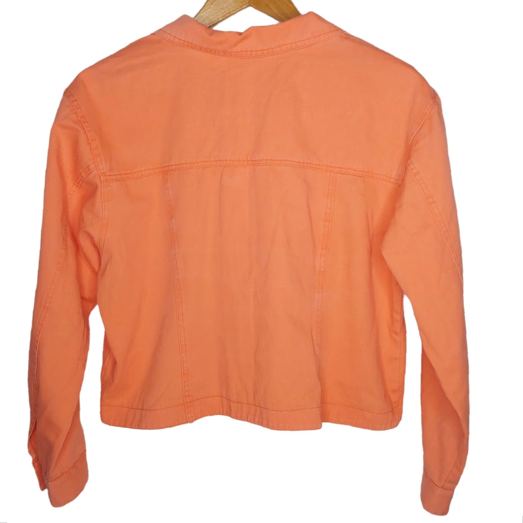 Vintage VINTAGE City Girl Sport Jacket Women 16 Cropped Canvas Embroidered Salmon 1980s Retro Size XXL / US 16-18 / IT 52-54 - 7 Thumbnail