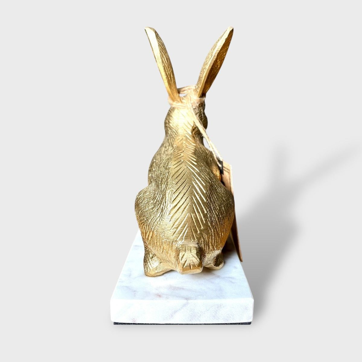 Handmade Well Dressed Home Metal Rabbit Sculpture with Marble Base Size ONE SIZE - 8 Thumbnail