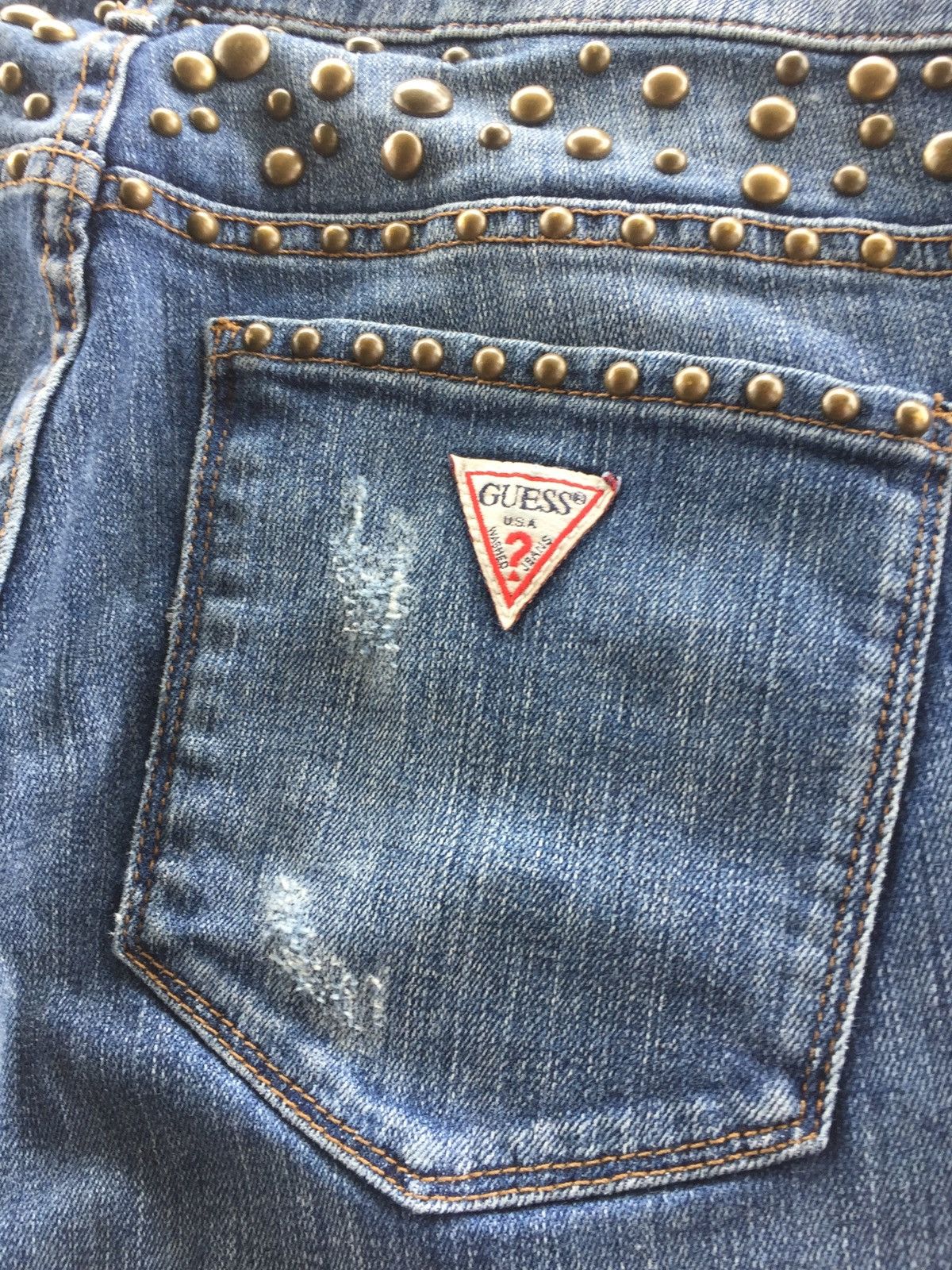 Guess Guess shashiko boro low rise with iron beads USA jeans Size US 31 - 7 Thumbnail