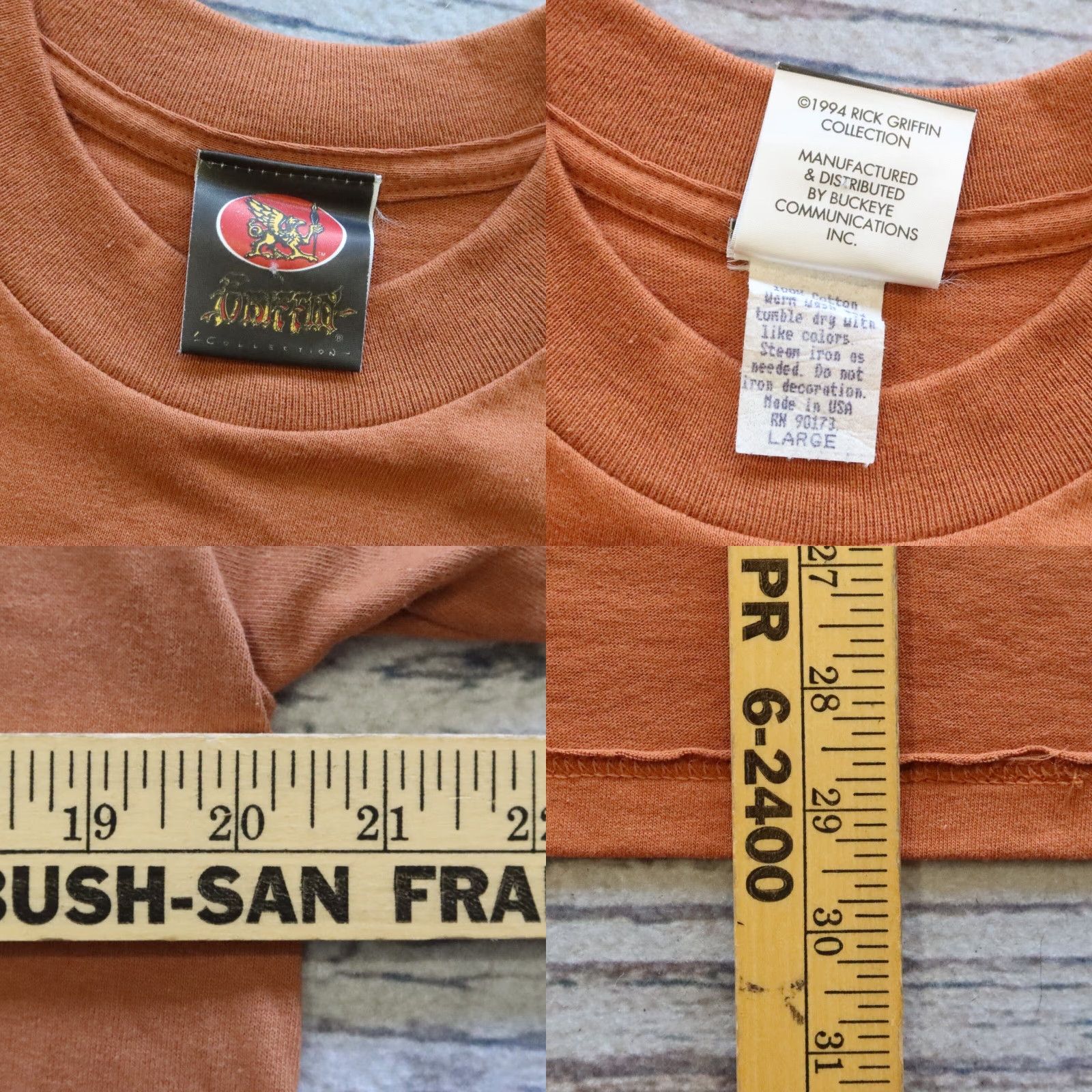 Griffin VINTAGE Rick Griffin Tales From The Tube Tshirt Shirt Mens L Brown 90s T-Shirt Size US L / EU 52-54 / 3 - 8 Thumbnail