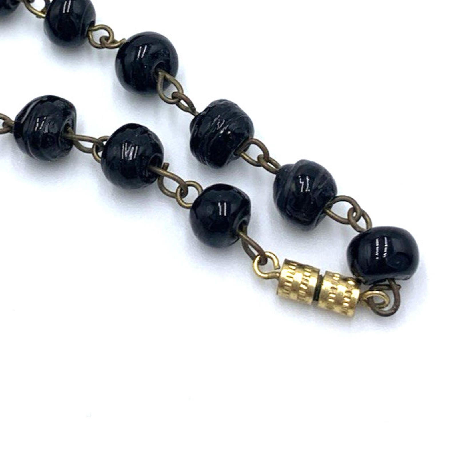 Other Venetian Murano Black Glass Wedding Cake Beads Necklace Size ONE SIZE - 6 Thumbnail