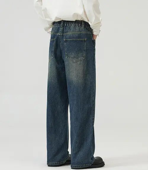 Japanese Brand × Jean Washed distressed straight loose baggy jeans Size US 32 / EU 48 - 4 Thumbnail