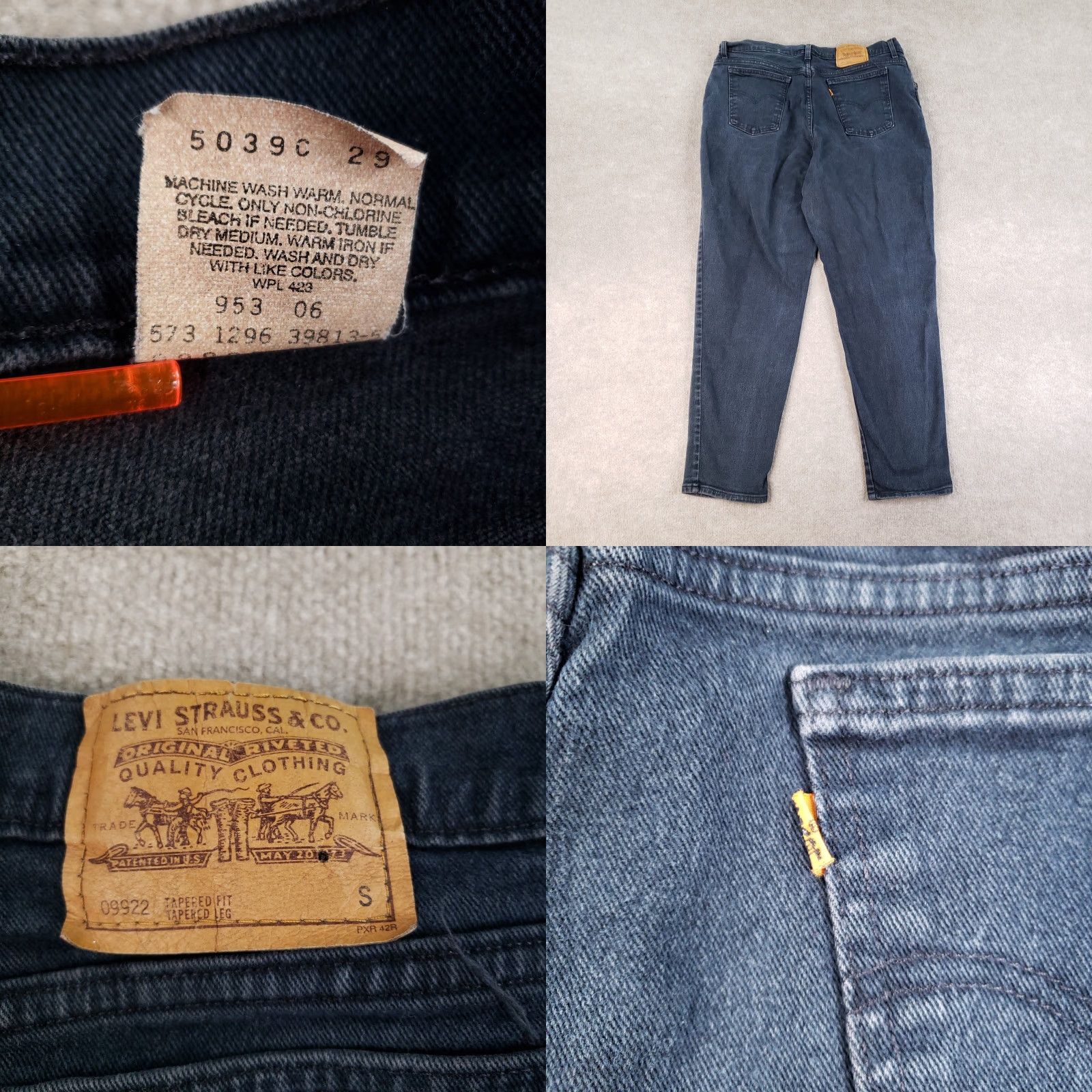 Levi's VINTAGE Levi's Jeans Womens 20W Tapered High Rise Blue 922 90s Orange Tab Jeans Womens 20W Size 42" / US 20 - 9 Thumbnail