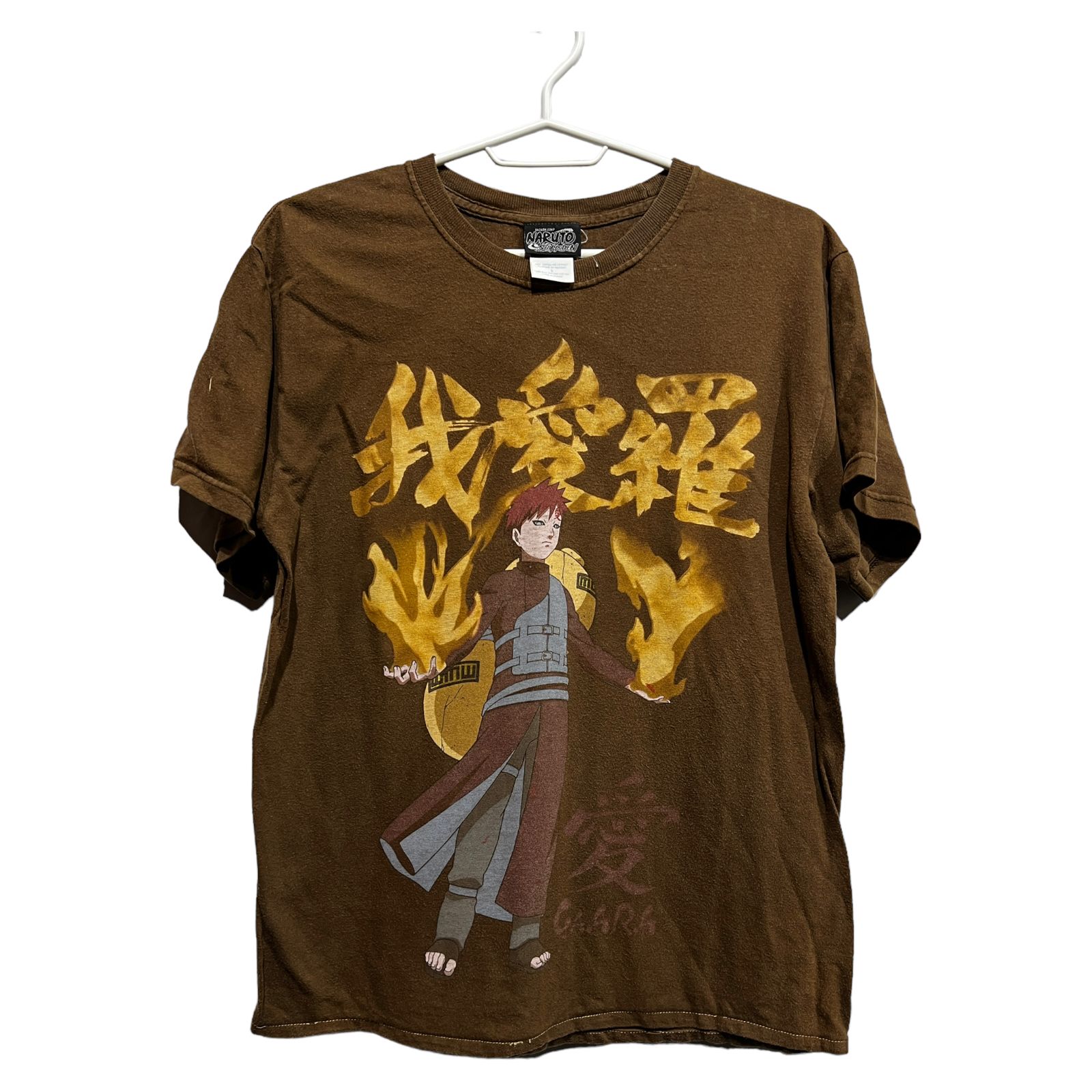 Pre-owned Anima X Vintage 2000s Naruto - Gaara Anime Series Promo Tee Shirt Size S In Brown