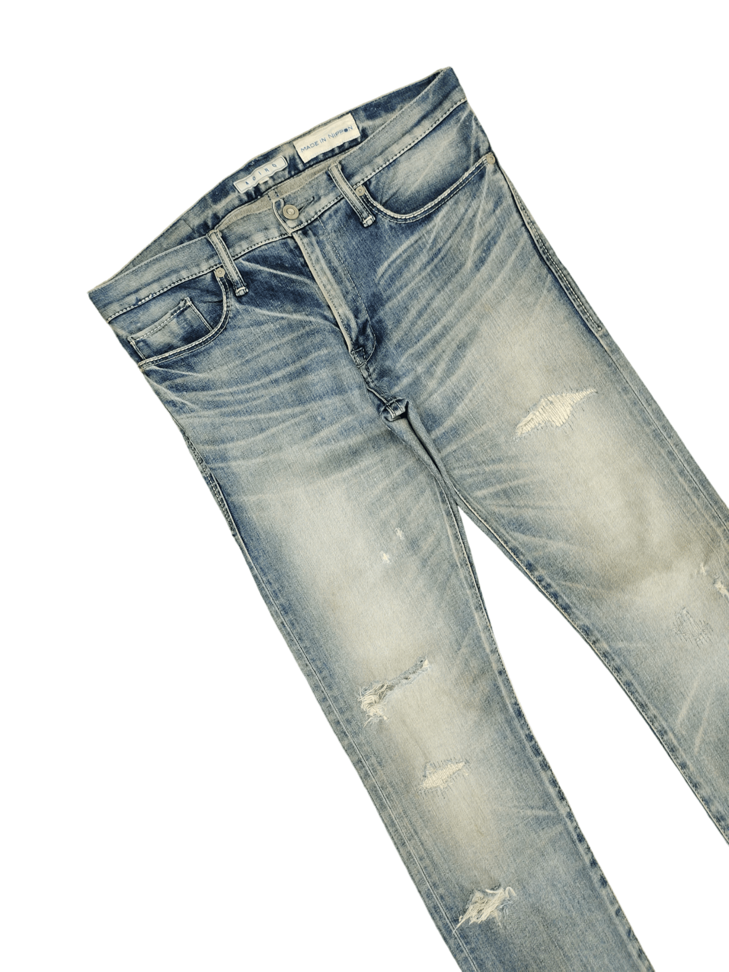 semanticdesign Vintage Y2k Aoiro Japan Distress Faded Skinny Denim Pants Size US 32 / EU 48 - 5 Thumbnail
