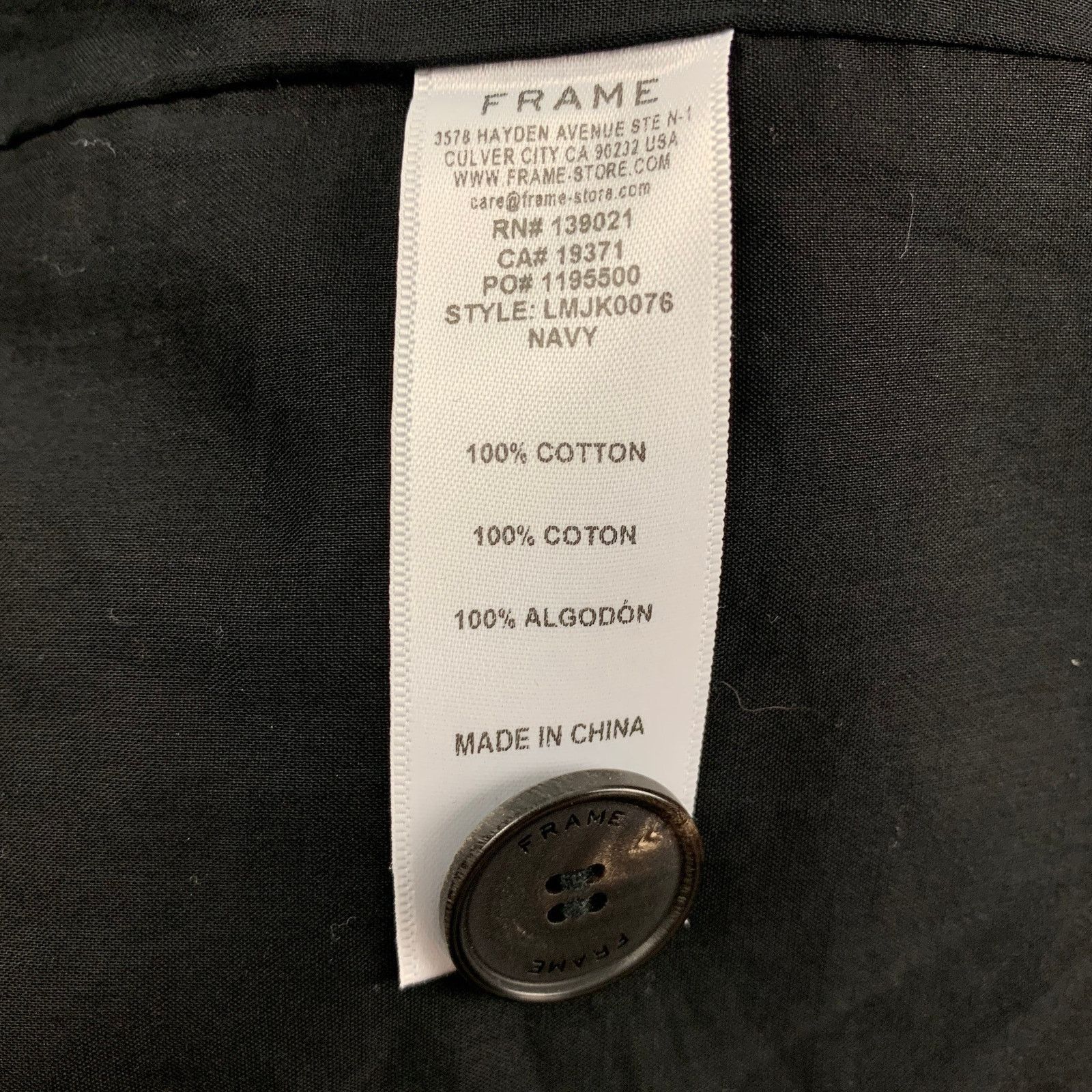 Frame FRAME Size M Navy Blue Cotton Zip Sport Coat Size 38R - 5 Thumbnail