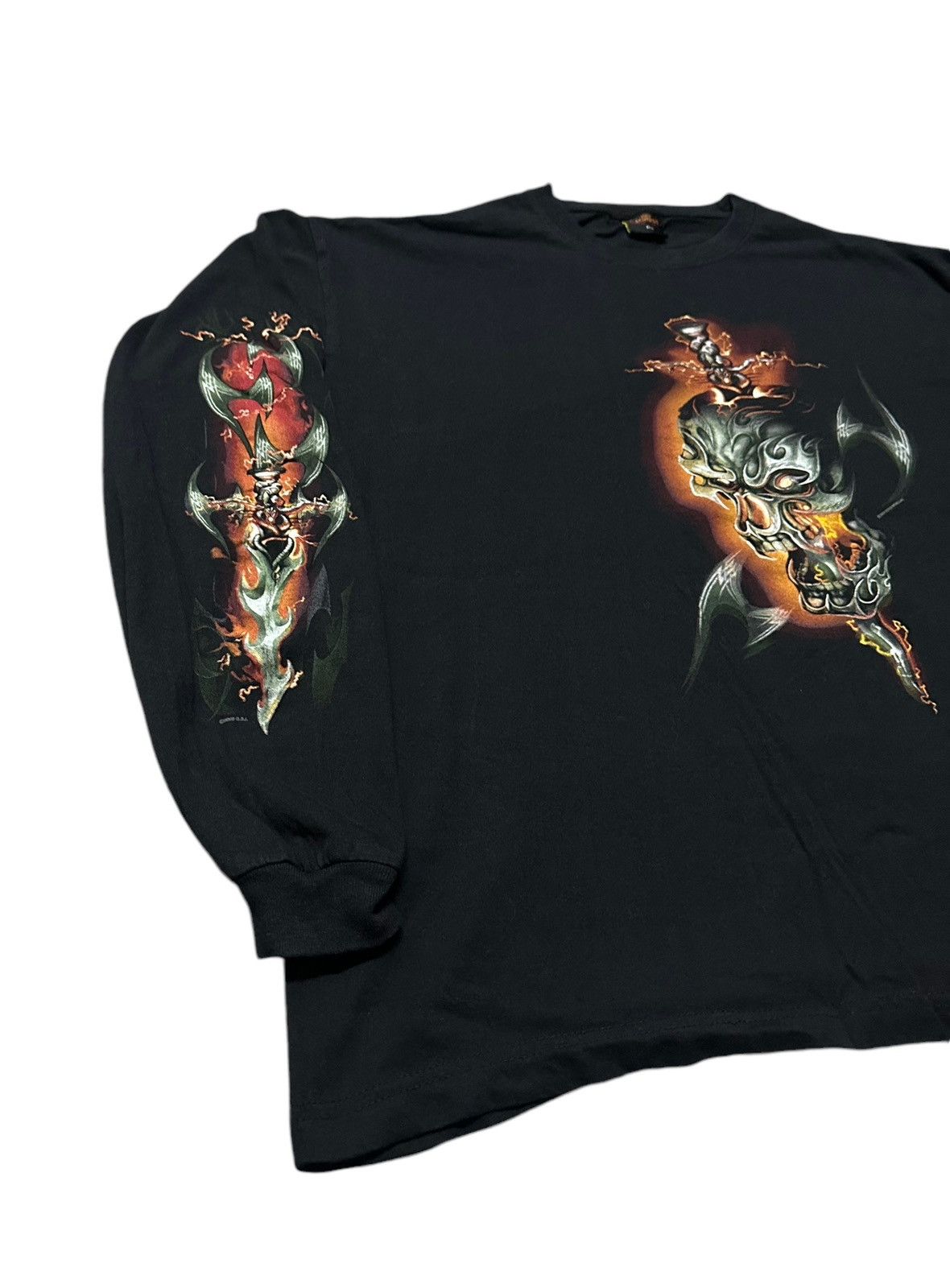 Vintage 2008 Hot leather skulls long sleeve